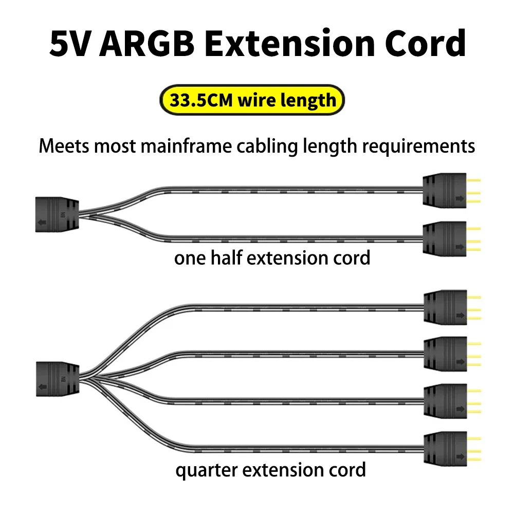 Motherboard AURA RGB Splitter 12V / 5V Header, Addressable D-RGB SYNC Hub, Transfer Extension Cable For ASUS GIGABYTE MSI