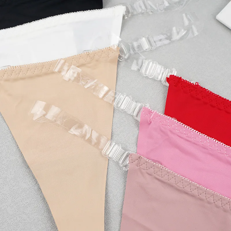 طقم مكون من 6 قطع ملابس داخلية نسائية مثيرة عالية المرونة بدون خياطة من الحرير الجليدي ومضادة للالتقاط سراويل مثلثة قابلة للتنفس طراز متعدد الاستخدامات