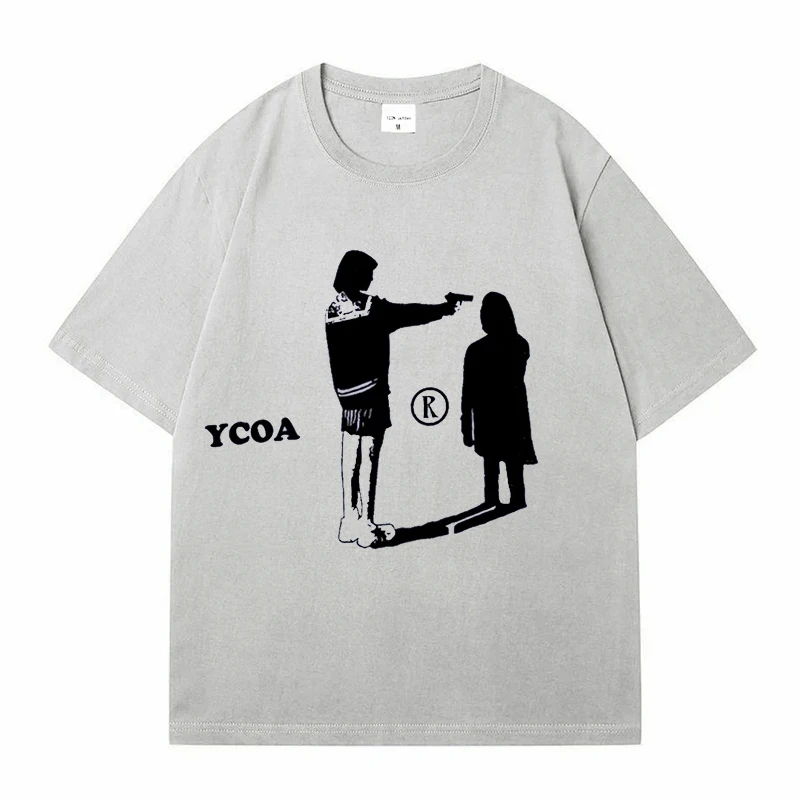 

Summer New Men's T-shirt Large Pattern Y2k Street Wear Short Sleeve Harajuku Top Fashion Gothic Outdoor Camping Top