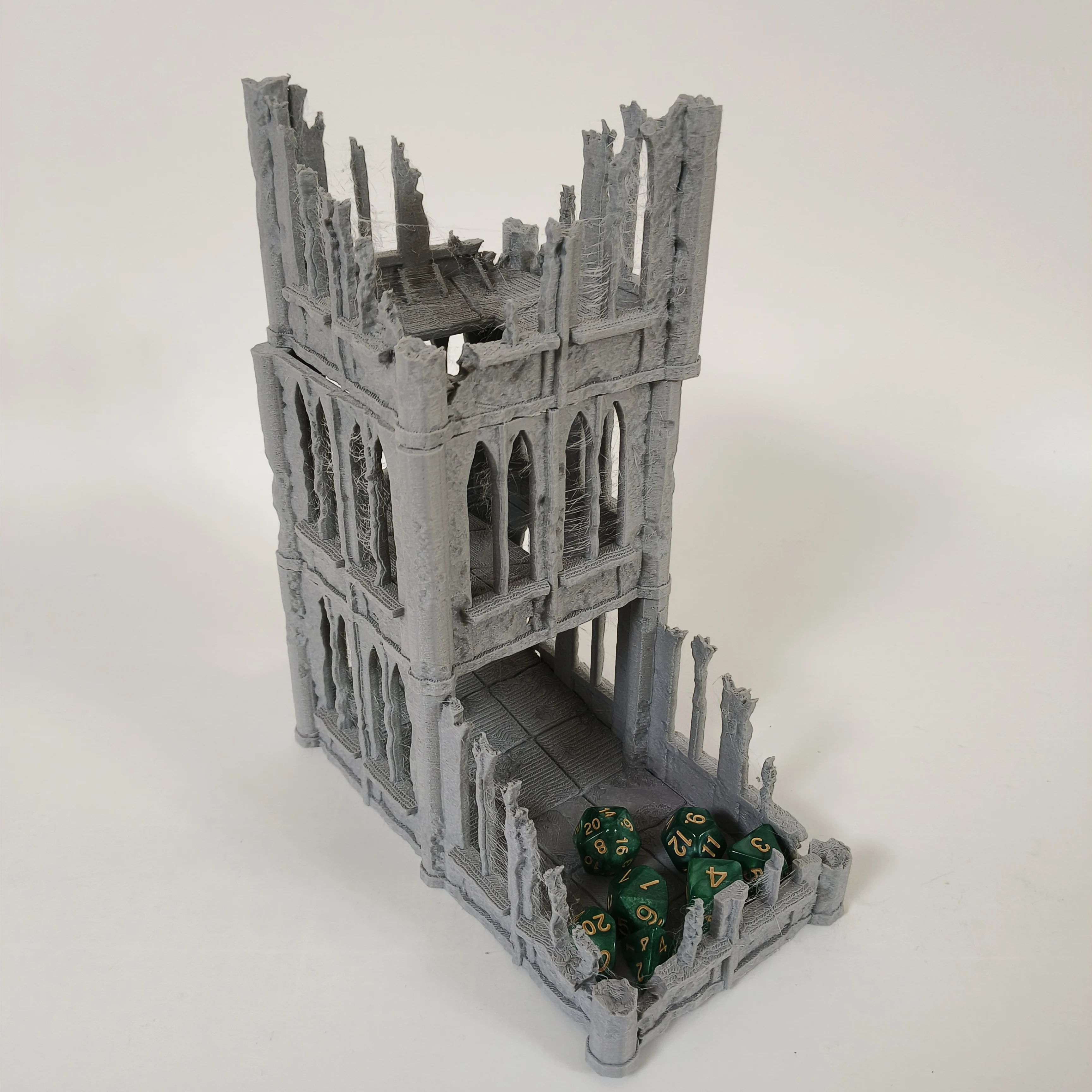 Ruined castle dice tower board game accessories card game prop COC DND desktop game