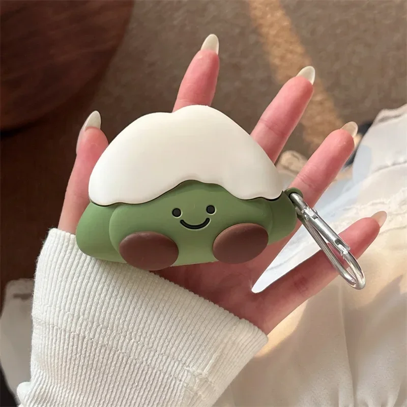 Green Tea Ice Cream Hülle für AirPods 4, Airpod 1 2 3 Pro Pro2, Bluetooth-Ohrhörer, Ladebox, schützende Kopfhörerhülle