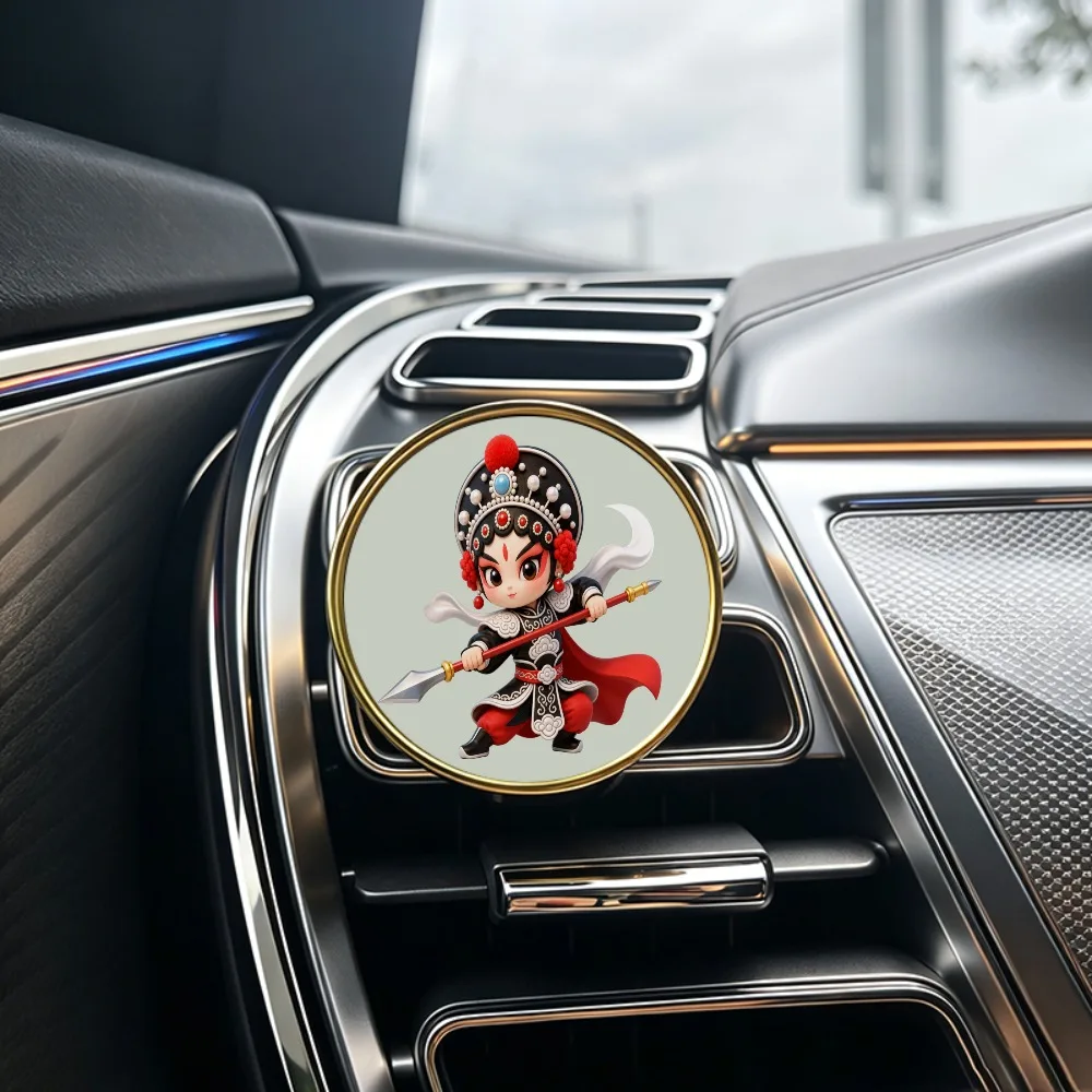 Cute Cartoon Female Peking Opera Car Air Freshener Vent Clip Chinese Style Car Scent Diffuser Fun Holiday Gift