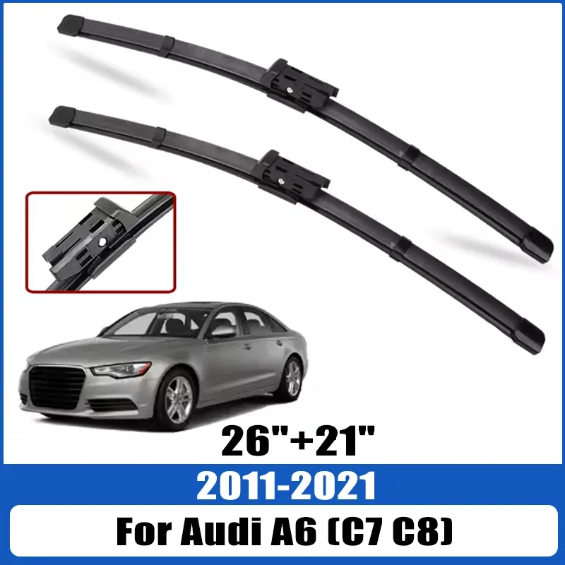 

For Audi A6 (C7 C8) 2011-2021 2012 2013 2014 Wiper Front Wiper Blades Windshield Windscreen Window Brush 26"+21"Car Accessories