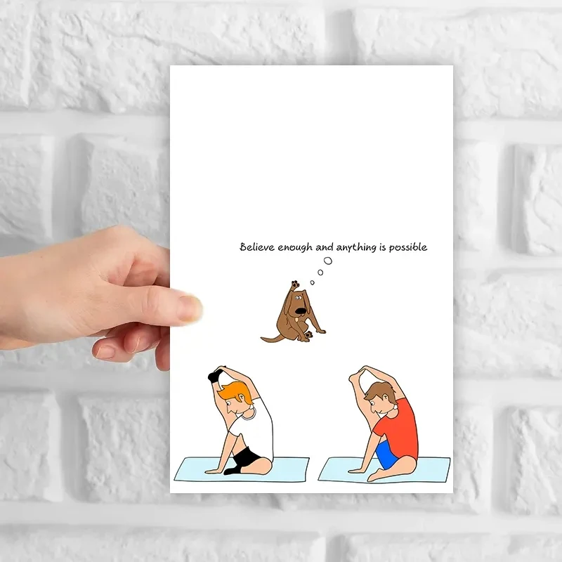 1 fun birthday card, creative yoga patterns, the best gift for friends in the family.
