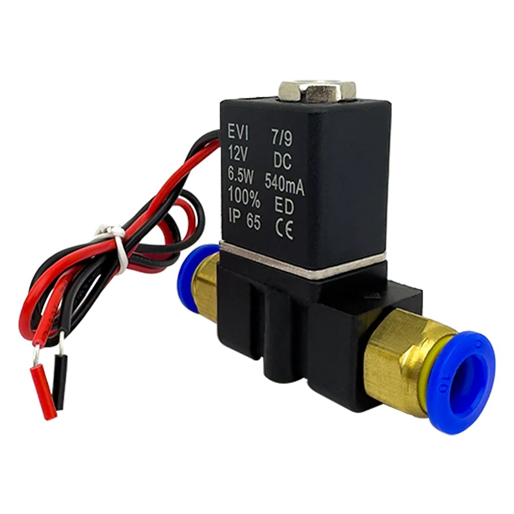 12 V, 24 V, 220 V, pneumatisches elektrisches Magnetventil, 2 Positionen, 2 Anschlüsse, normalerweise geschlossenes Luftmagnetventil, 6 mm 8 mm Schlauchtülle – Detail 2