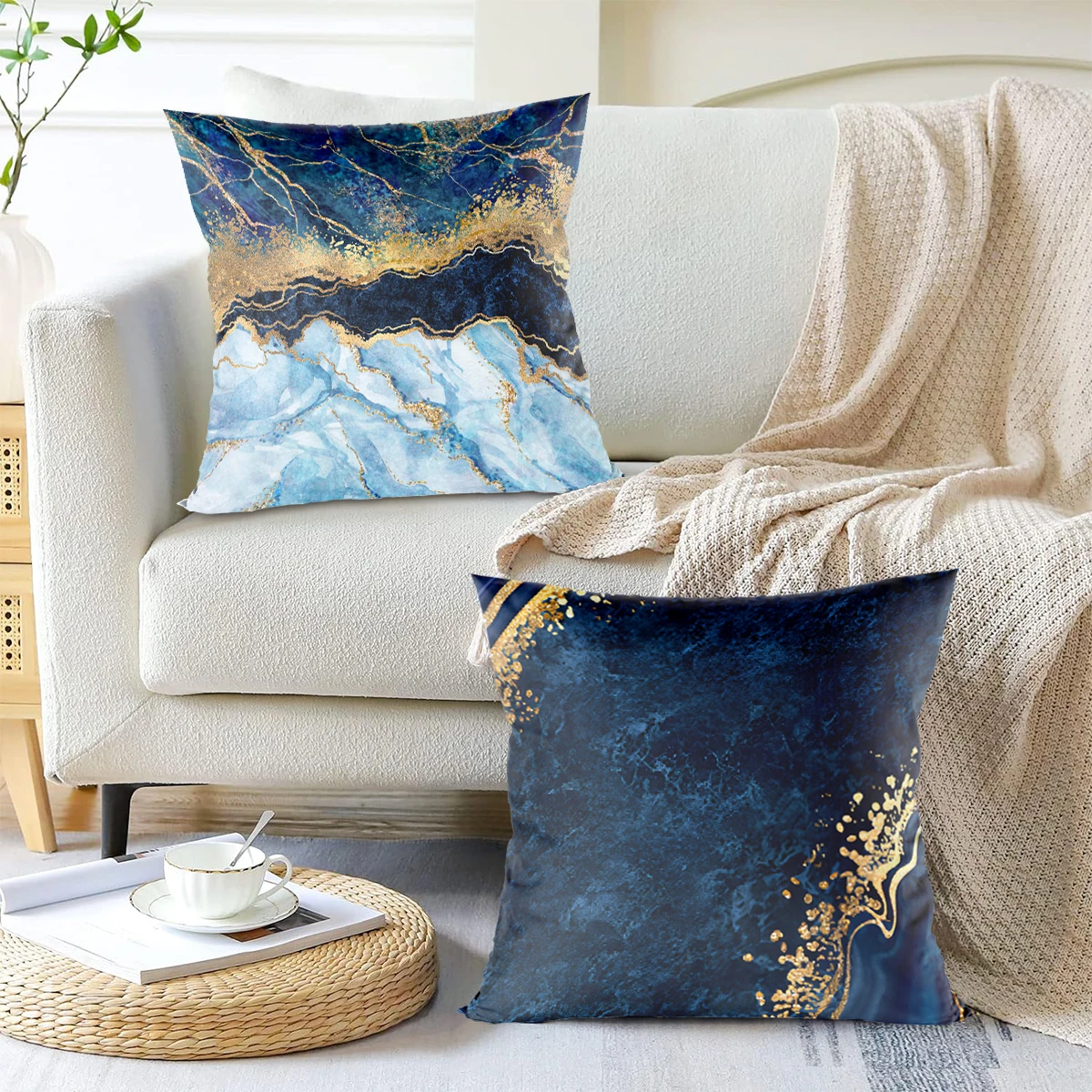 Marble Pillow Covers Marble Pattern Decorative Decor 45x45cm Cushion Cover for Bedroom Sofa Living Room Couch Chair Office