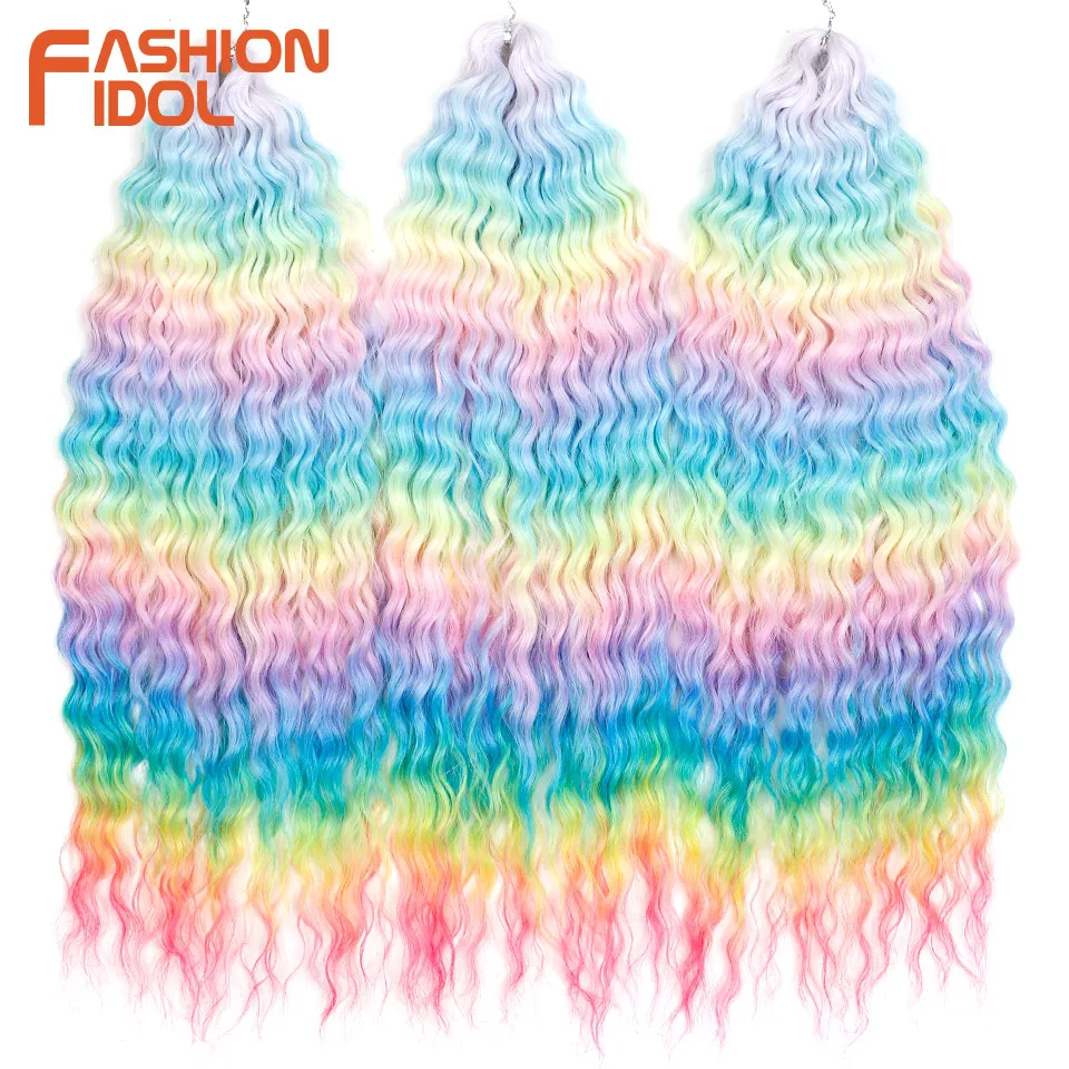 Ariel Hair Synthetisch Twist Gehaakt Krullend Haar 24 Inch Watergolf Vlechthaar Ombre Blond Bruin Diepe Golf Vlechthaarverlenging