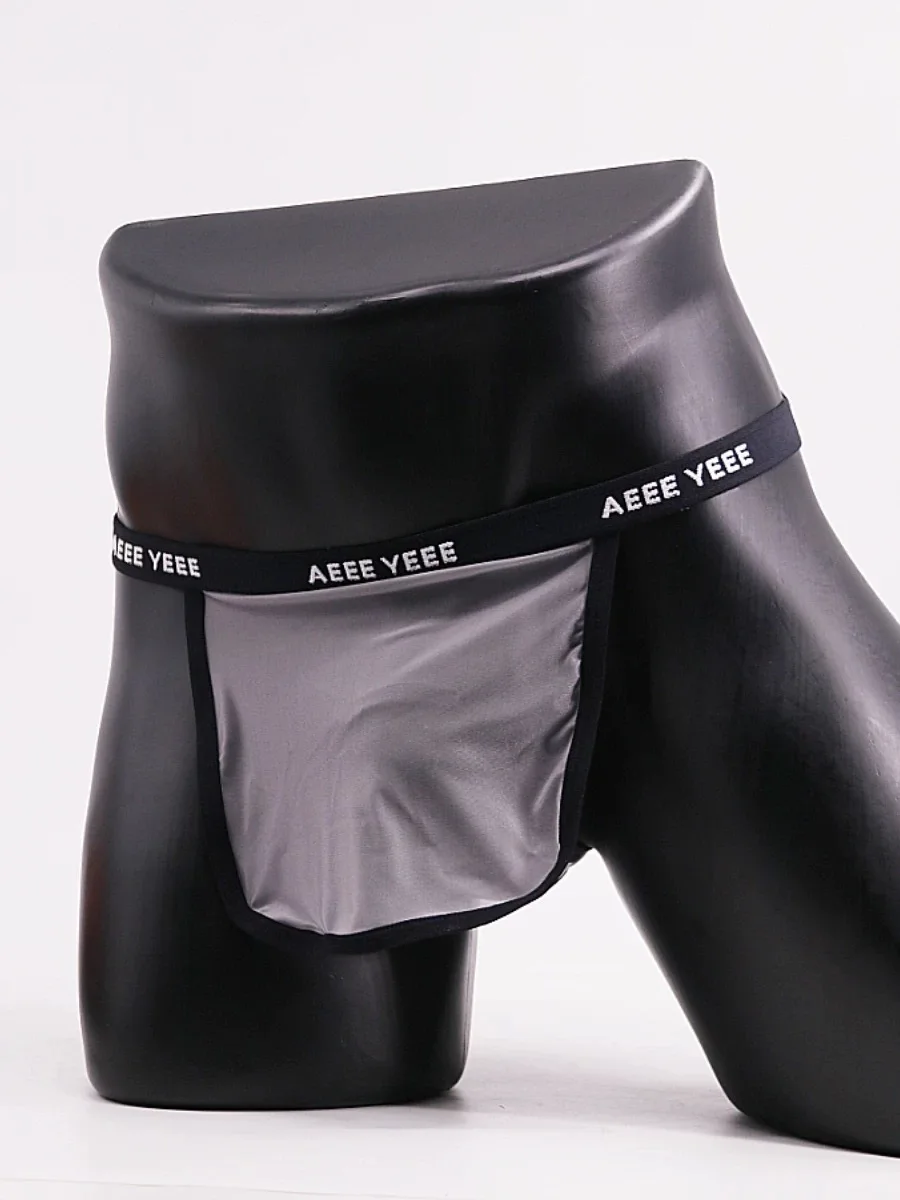 

Underwear men's thongs fully transparent T-pants ultra-thin ice silk men's fun transparent low waisted slim fitting T-pants A836