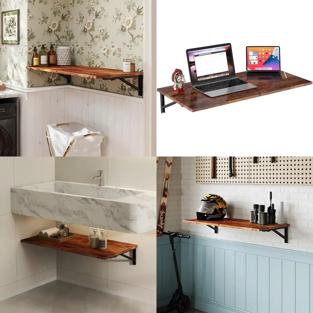 

Большой настенный откидной стол: 39,37 x 19,69 дюймов, прочный рабочий стол для домашнего офиса, бара или столовой