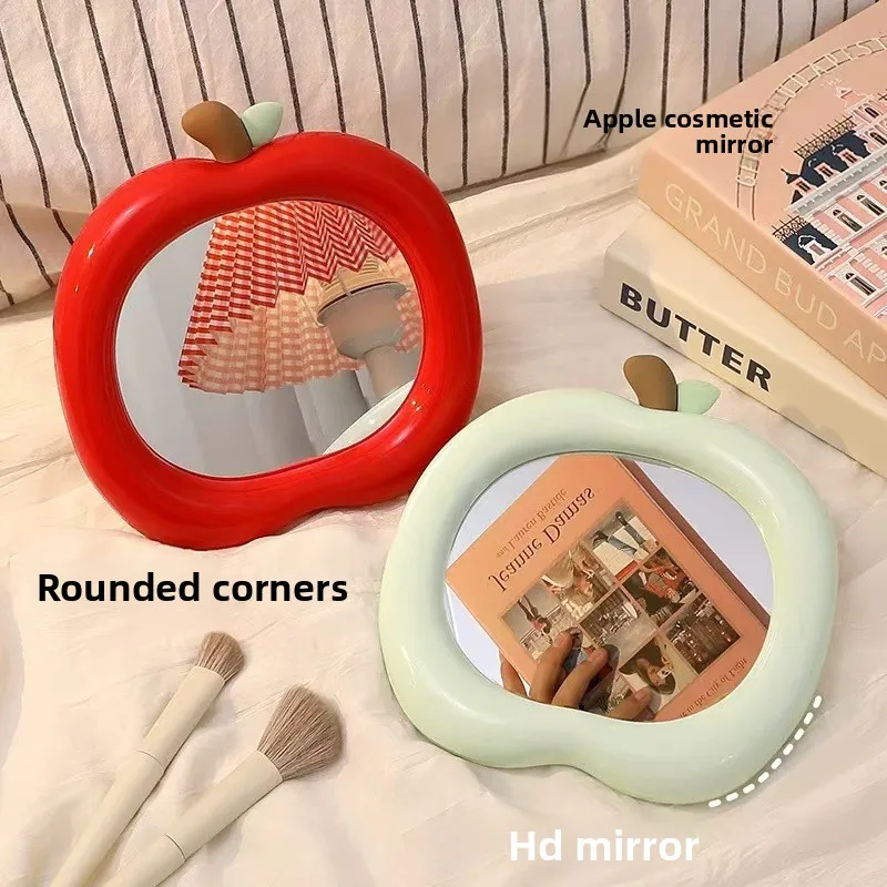 Espelho de maquiagem de frutas bonito portátil pequeno espelho escritório desktop casa espelho de maquiagem