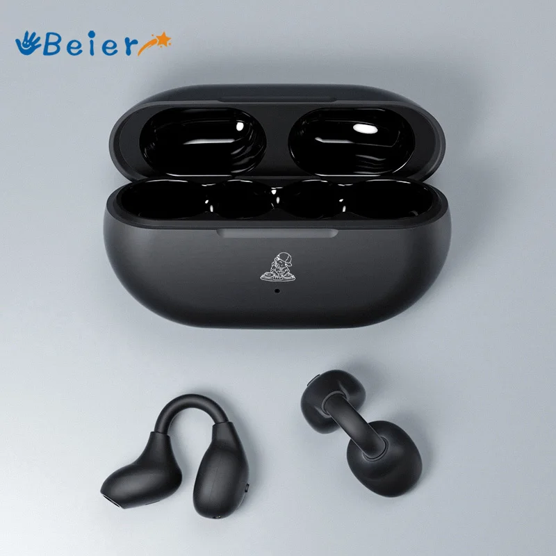 Beier Bluetooth 5.3 Earphones C01 Earclip Sport Gaming Headsets Noise Canceling TWS Wireless Earbuds Waterproof Headphones