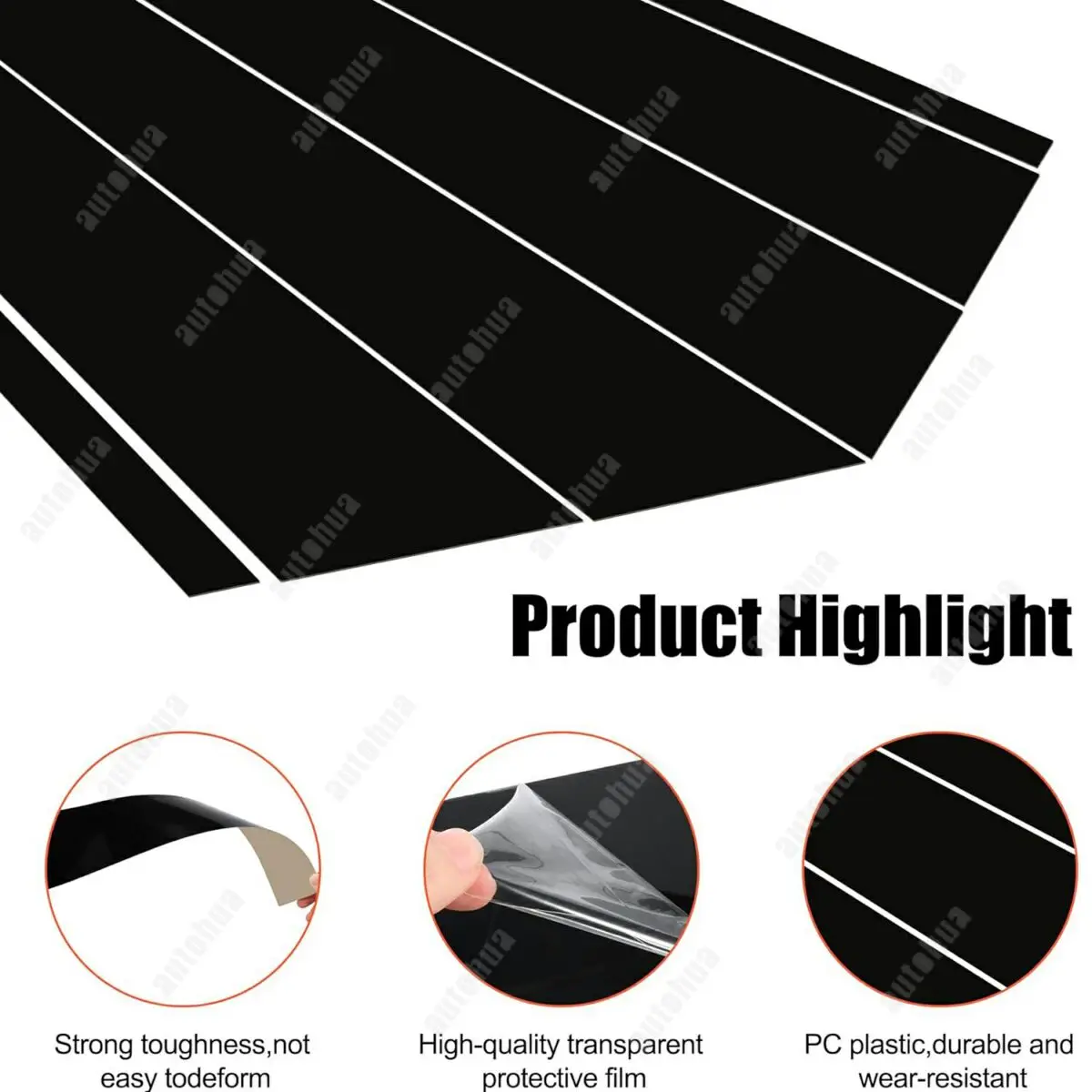 عمود الباب آخر الكسوة لسيارات BMW F30 2013-2019 الجانب الباب عمود المضادة للخدش لامعة ملصقات الكمبيوتر غطاء القوالب 6-قطعة #3