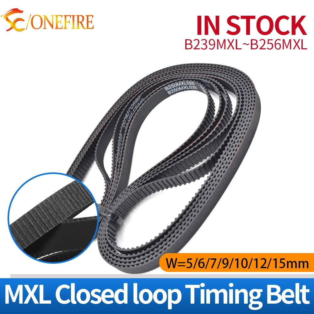 Correa Dentada de Goma MXL B239 B240 B243 B245 B248 B249 B250 B251 B255 B256 Ancho 5/6/7/10~15mm para Impresora 3D