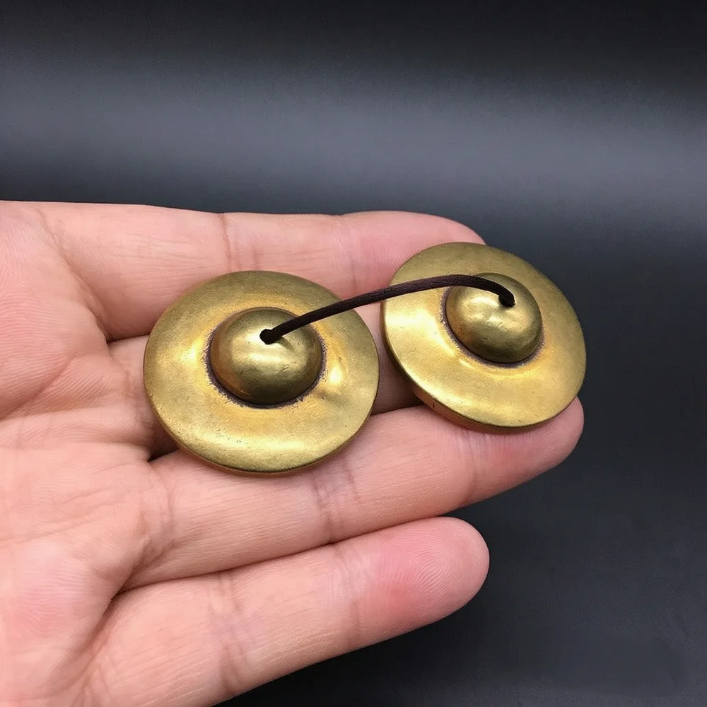 Handmade Nepal Brass Tingsha Bells Tibetan Meditation Yoga Cymbals Sound Healing Ritual Instrument Chakra Balancing Ornament