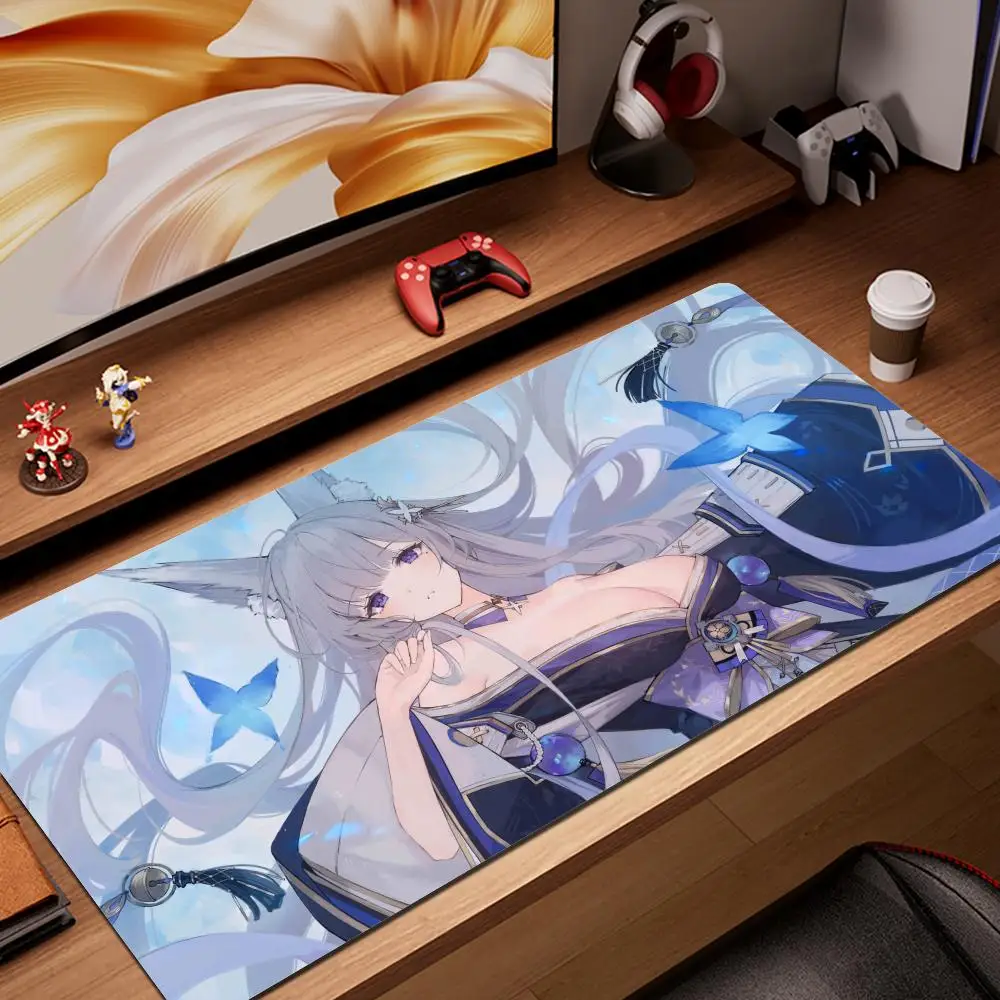 Juego Anime Azur Lane Musashi Shinano alfombrilla antideslizante para ratón alfombrilla para teclado de escritorio Cosplay Playmat gran culo teclado alfombrilla para ratón