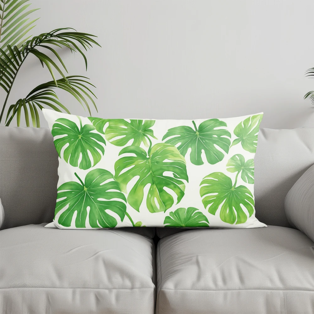 ديكور المنزل نمط أوراق الاستوائية رمي وسادة مناسبة ل أريكة غرفة نوم سيارة وسادة غطاء وسادة مستطيلة الظهر وسادة