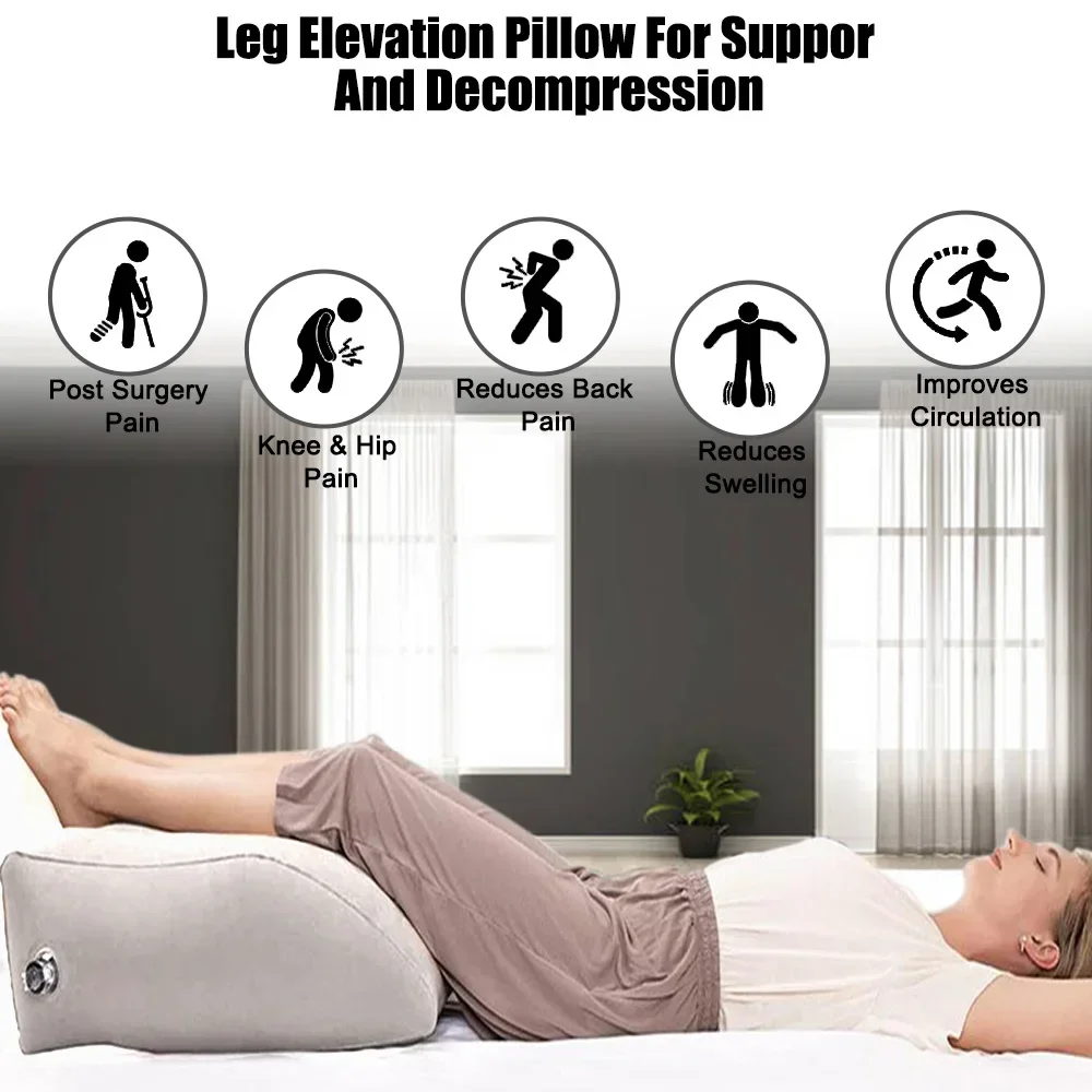 Inflatable Leg Pillow For Travel Camping Sleeping Foot Pillow Elevation Leg Pillows Portable Wedge Pillow Knee Cushion PVC