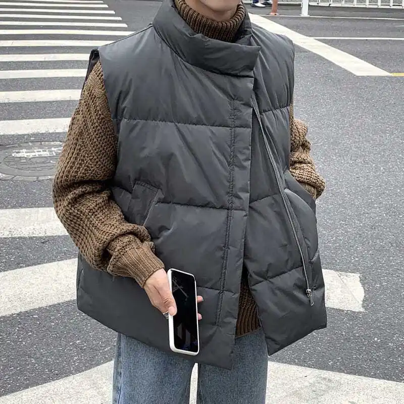 가을 겨울 면 조끼 루즈핏 작업복 조끼 다용도 따뜻한 두꺼운 재킷