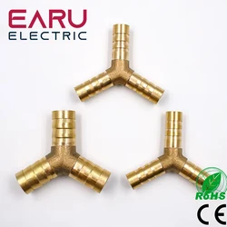 6-12mm BRASS Y type Hose Joiner Piece 3 WAY Fuel Water Air Pipe TEE CONNECTOR Pneumatic Connect Plug Socket for Air Gas Oil