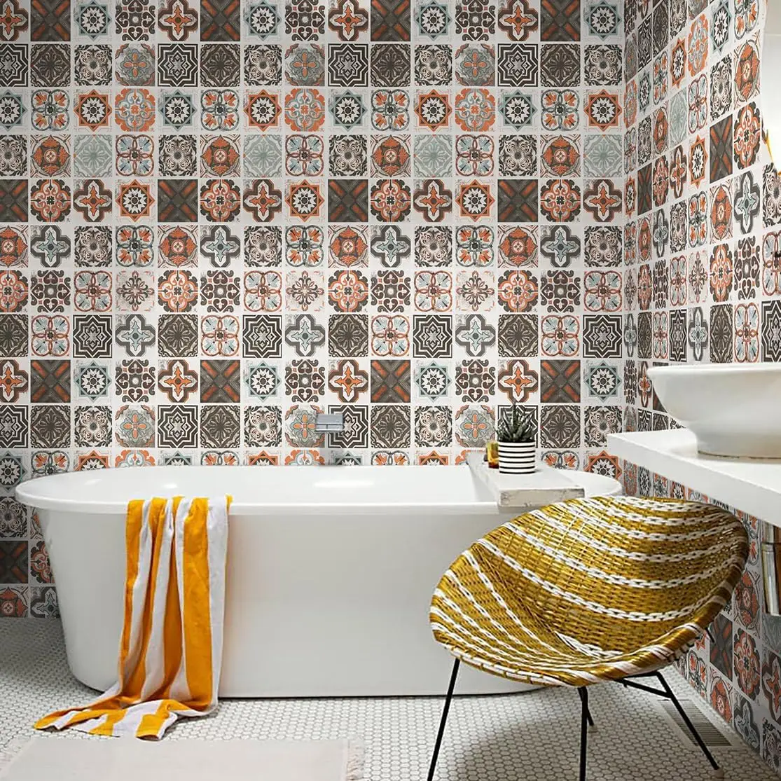 

PVC Thick Self-adhesive Floor Sticker Waterproof Tile Sticker For Living Room Toilet Kitchen Wallpaper Home Decor Floor Sticker