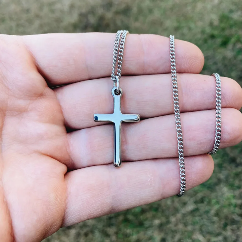 

Мужское ожерелье с крестом, стальное ожерелье с крестом, ожерелье с кулоном, мужское ожерелье, лучший подарок для мужчин