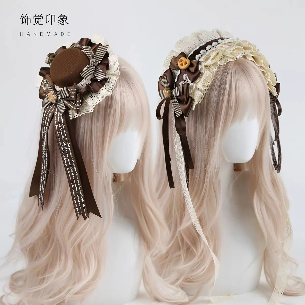 Diadema Original Hecha a Mano Estilo Sweet Lolita con Diseño de Pastel de Tiramisú y Chocolate, Mini Sombrero de Copa Café Latte KC, Accesorio para el Cabello Estilo Dessertcore para Fiesta del Té