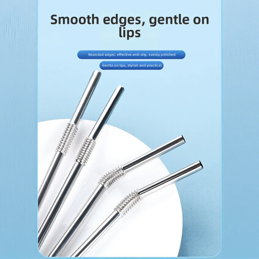 Stainless Steel Bendable Straw for Sustainable Drink Choices Compatible with Most Cold Beverage Types and Vessels