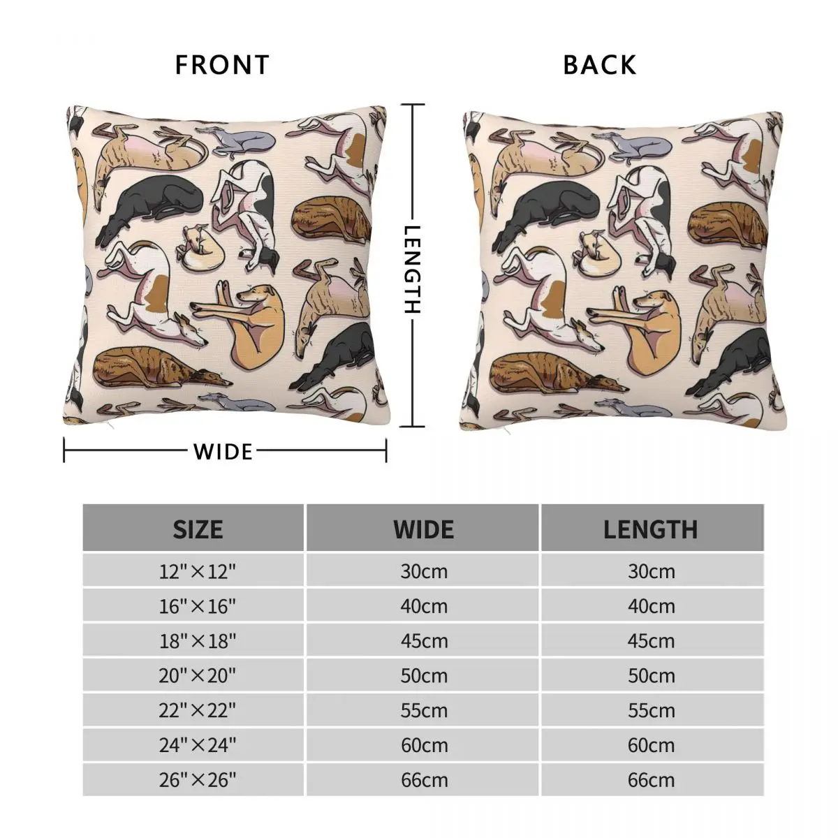 Sleeping Hounds Square Pillowcase Polyester Linen Velvet Creative Zip Decor Throw Pillow Case Sofa Cushion Cover 18