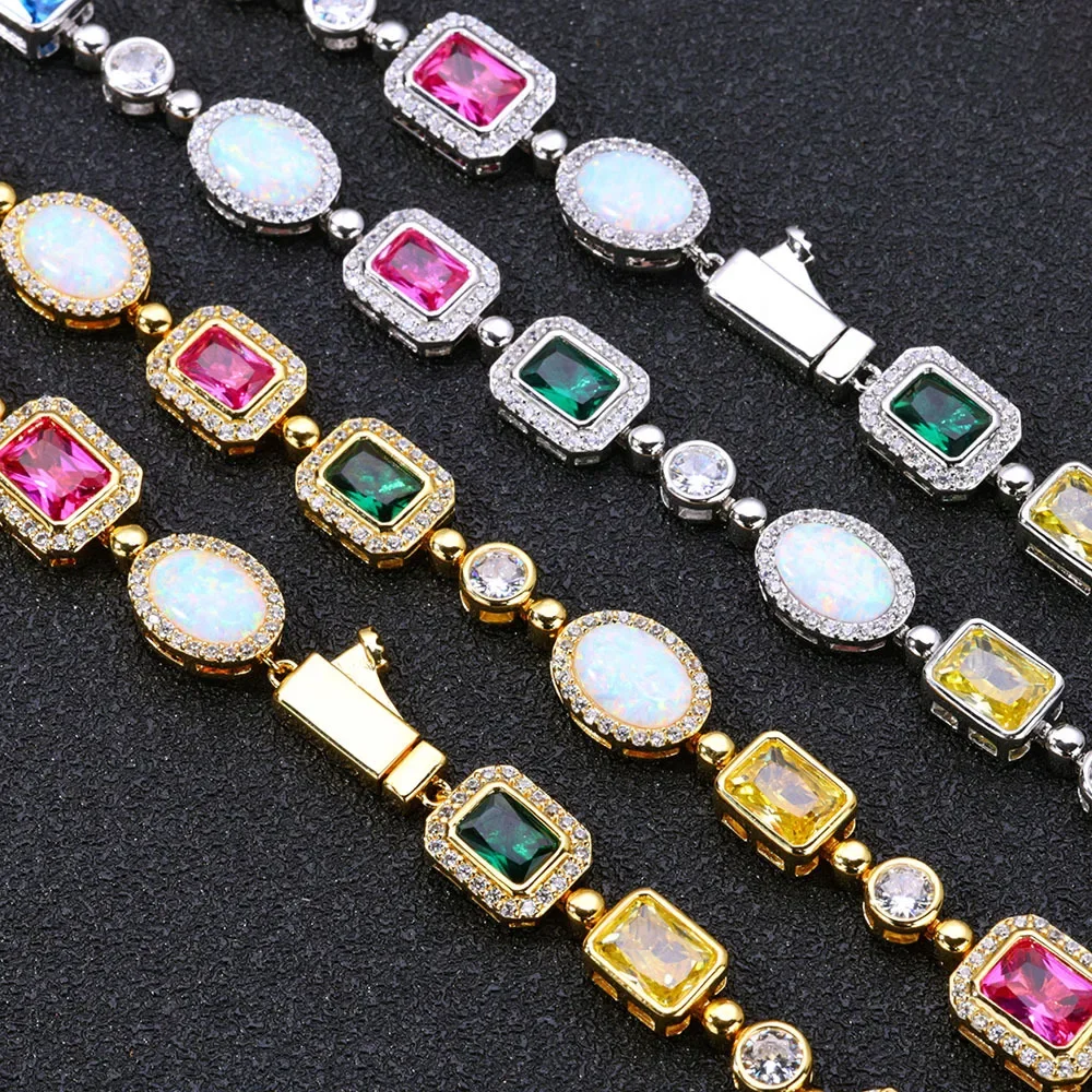 Necklace Rapper Hot Sale Hip Hop Colored Gems Ladies Jewelry High Sense Zircon Clavicle Wholesale