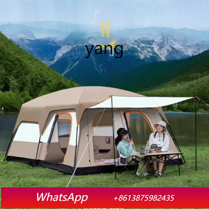 MMoutdoor folding portable two-bedroom and one-hall camping thickened rainproof and sunscreen camping equipment full set