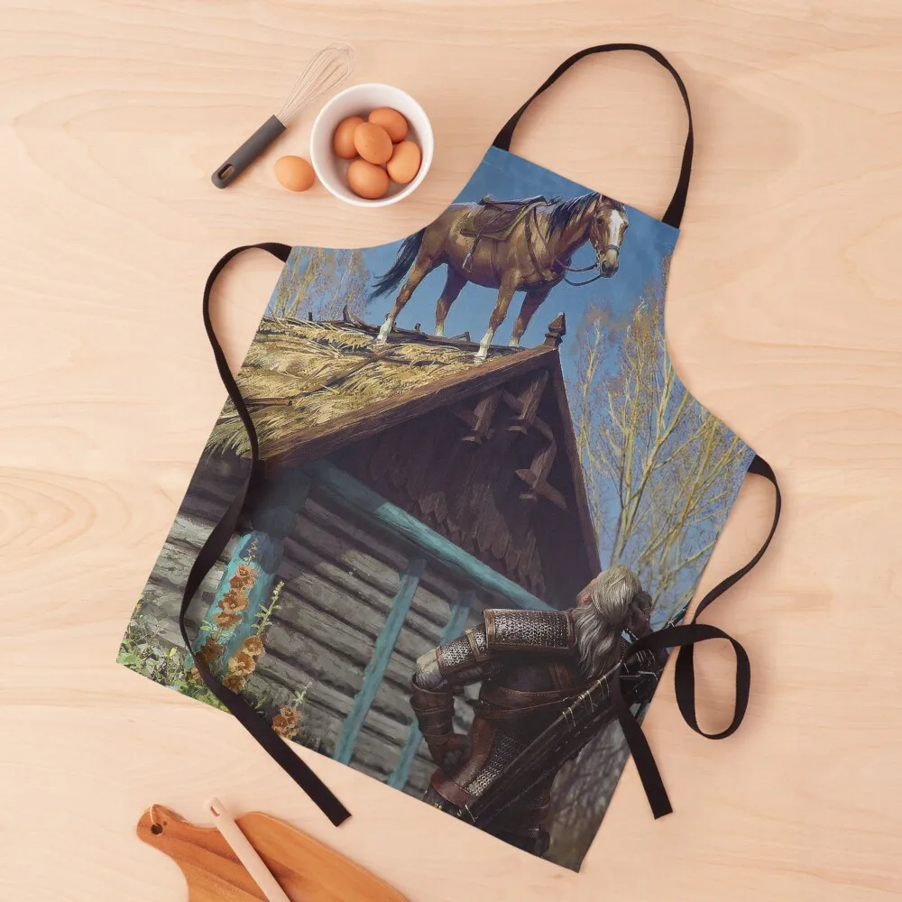 

Witcher 3 Roach Graphic, Roach on the roof Apron work gowns for women cleaning kitchen and home Apron