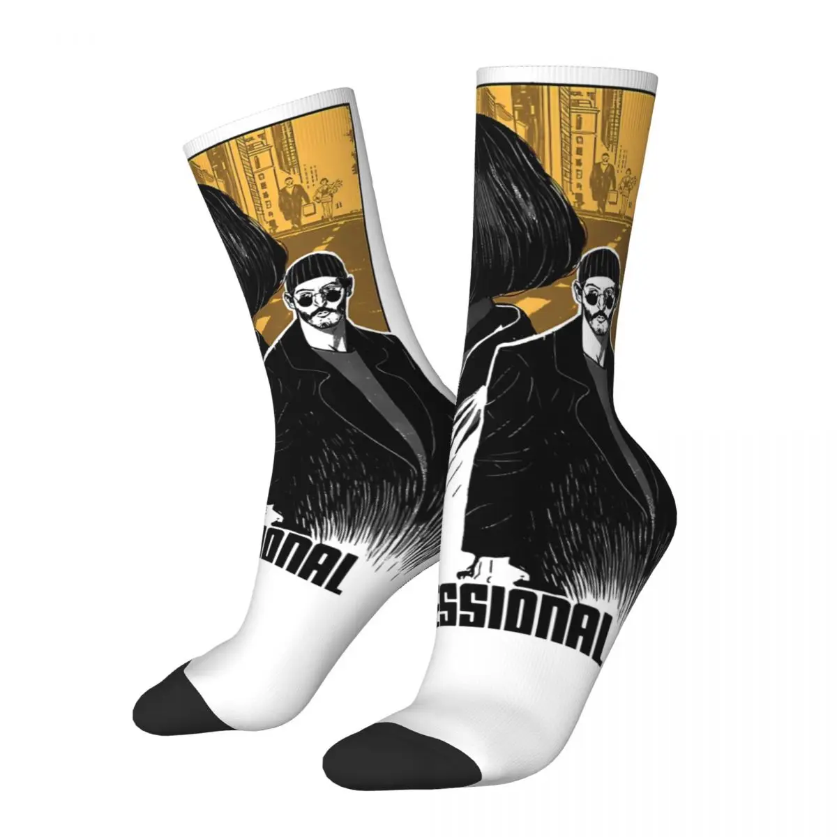 Harajuku Leon The Professional Skateboard Socks Movie Polyester Long Socks for Women Men Non-slip