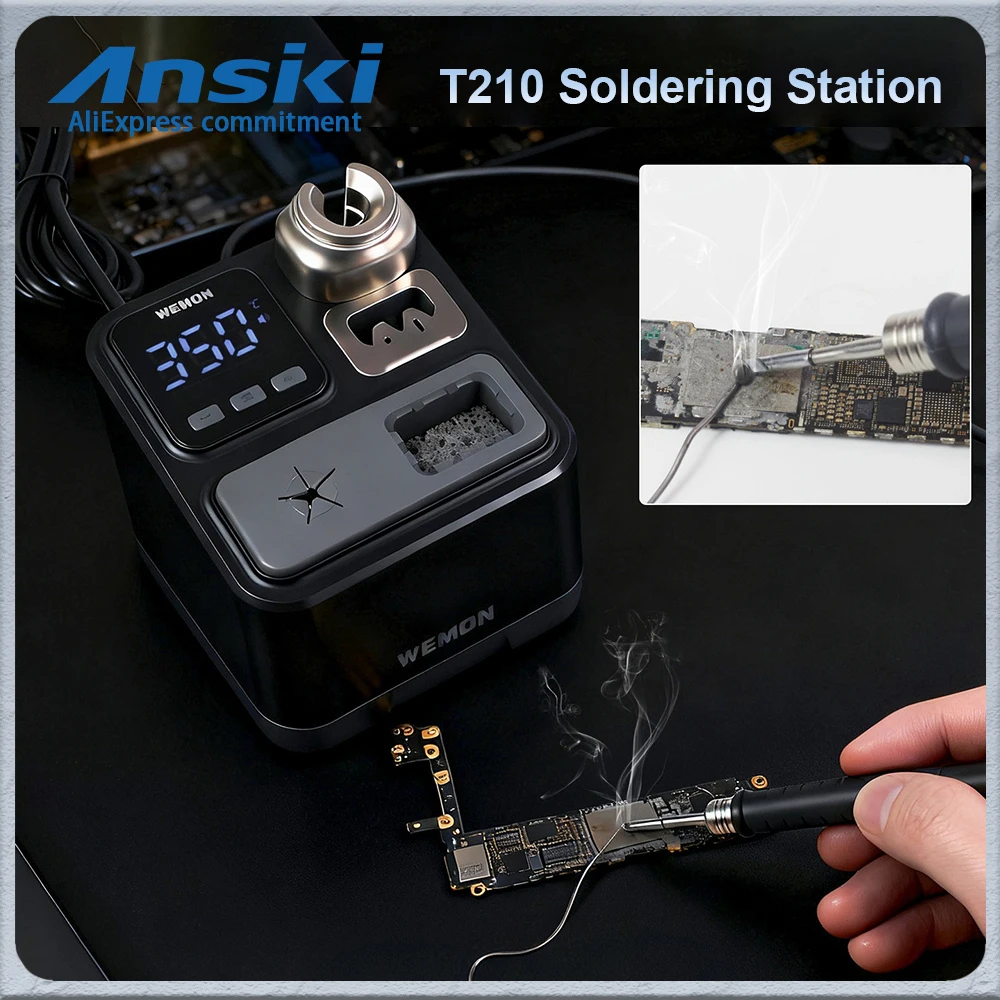 محطة لحام WEMON K21A 100-480 °   علبة ذوبان 2S قابلة للتعديل لمقبض محطة إعادة صياغة اللحام الإلكترونية الدقيقة T210