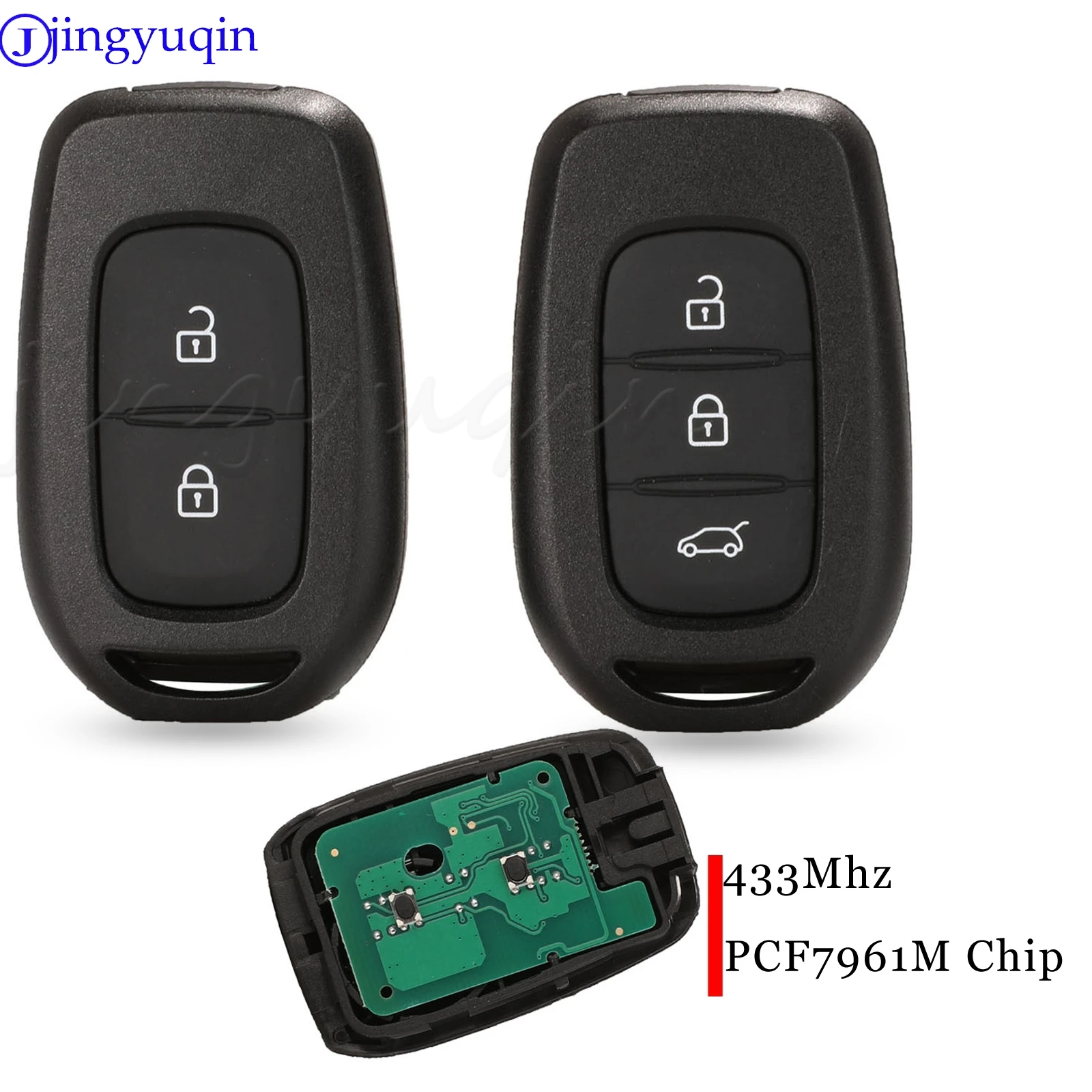 Jingyuqin 10pcs 2/3 Button Remote Key 434MHZ With 4A PCF7961M Chip For Renault Sandero Dacia Logan  Without Blade