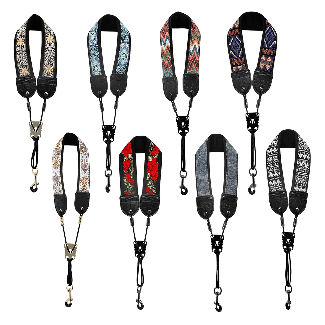 Saxophone Neck Strap Soprano Alto Tenor Saxophone Universal Strap Leather Adjustable Closed Hooks Strap Woodwind Accessory
