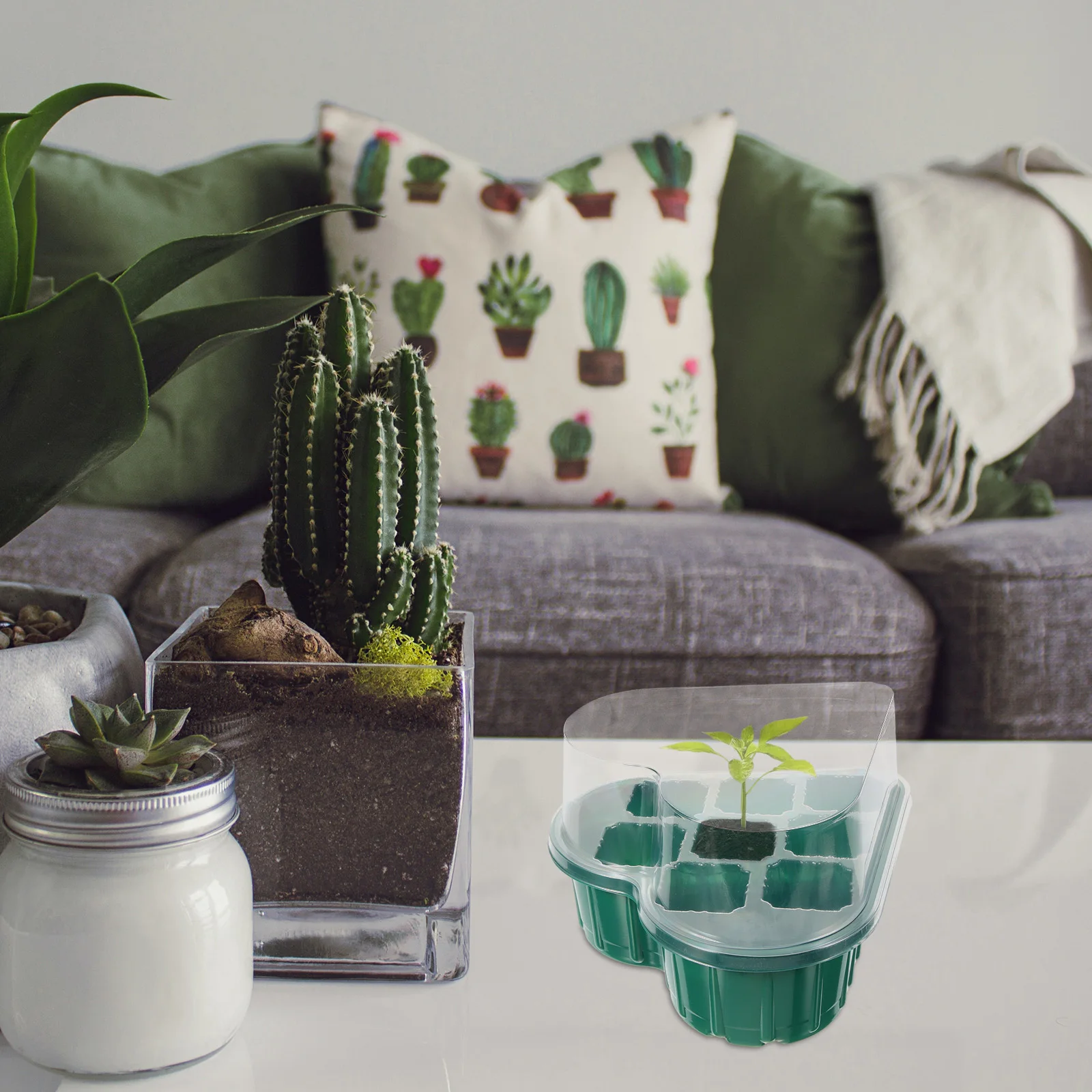 

2 Sets 8-Holes Plastic Nursery Boxes Starter Trays Germination Trays For Seedlings Planting Microgreens Growing Tool Durable