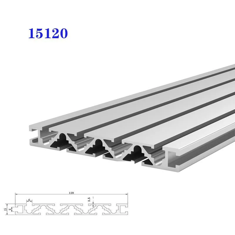 1Pcs 15120 T‑Slot Aluminum Profile 6063‑T5 Anodized 1‑1000mm 15x120mm Linear Rail DIY CNC 3D Printer Workbench Frame