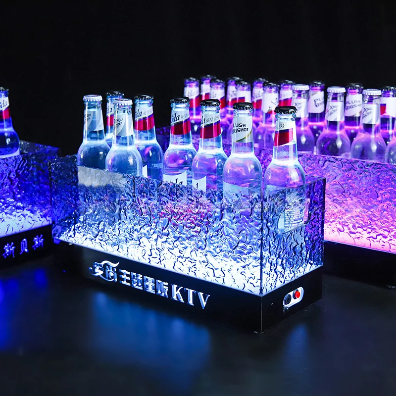 

LED bar luminous ice bucket KTV special high-value beer frame champagne transparent ice ice cube wine holder base