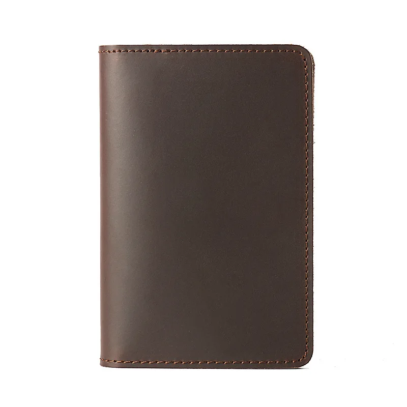 

Men's and women's genuine leather passport clip vertical cowhide simple handmade bag Crazy Horse leather wallet
