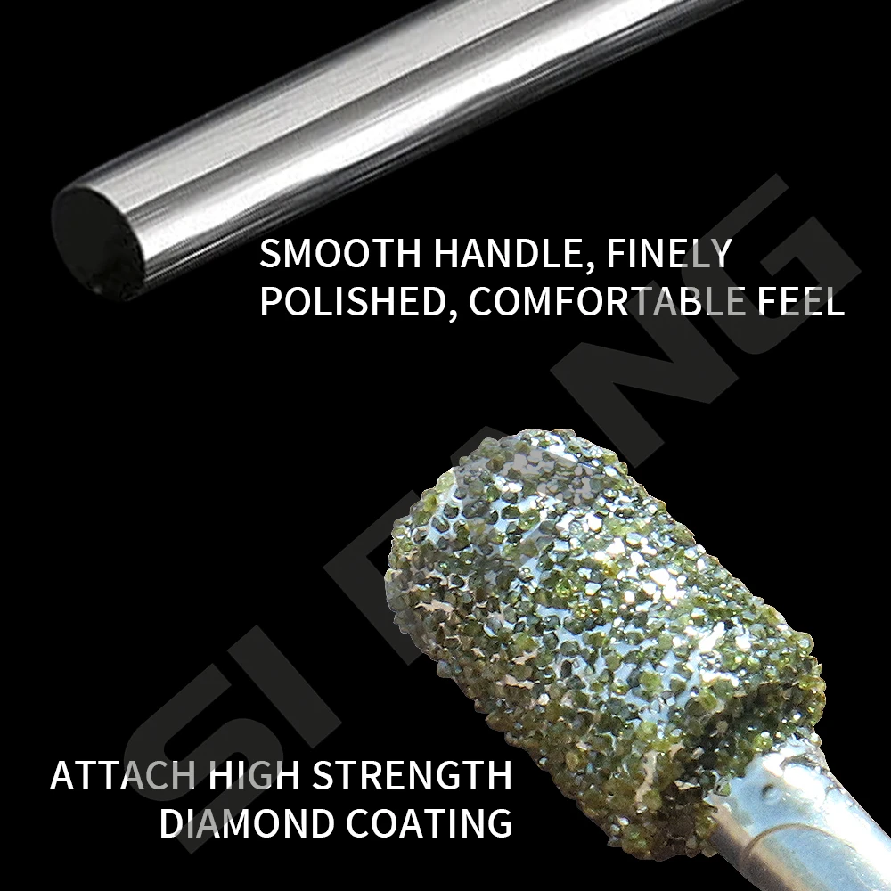 SI FANG أسطواني الماس لدغ 3 مللي متر عرقوب طحن بت حجر اليشم نحت طحن النقش مثقاب الخشب أدوات دريمل الدوارة