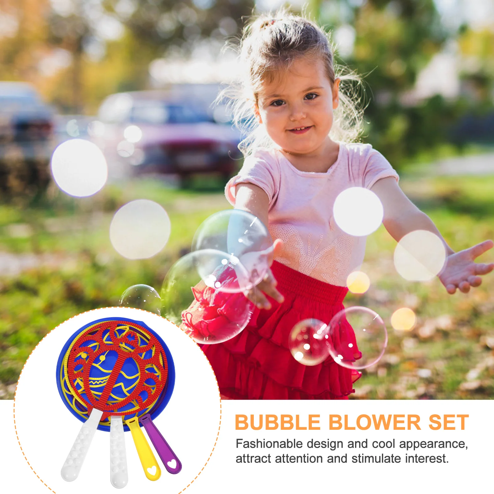 1 set di bacchette Set di grandi bolle per bambini Bolle per bolle all'aperto Vassoio per bacchette Bomboniere per bambini Estate