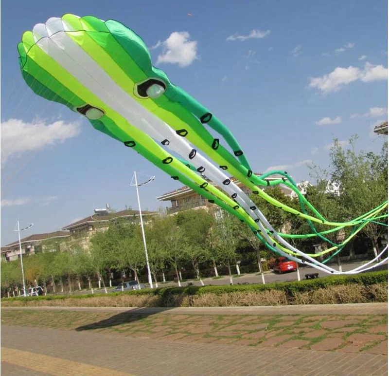 Cometa de pulpo para adultos, cometas profesionales de poder suave, juguetes inflables de viento y surf, envío gratis, 23m