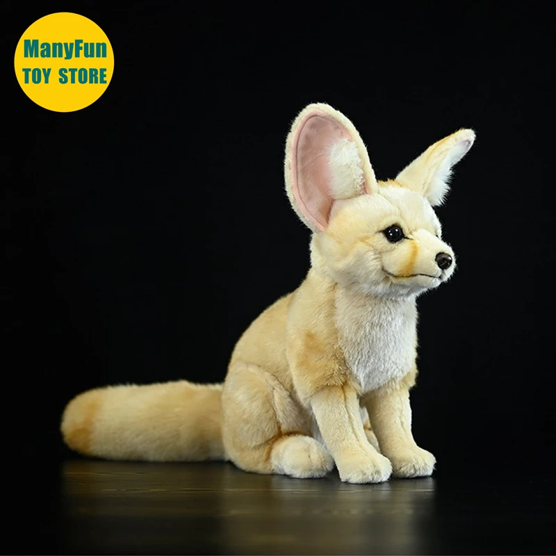 Realista fennec raposa de alta fidelidade raposa plushie deserto raposa brinquedos de pelúcia animais realistas simulação boneca de pelúcia kawai brinquedo presentes