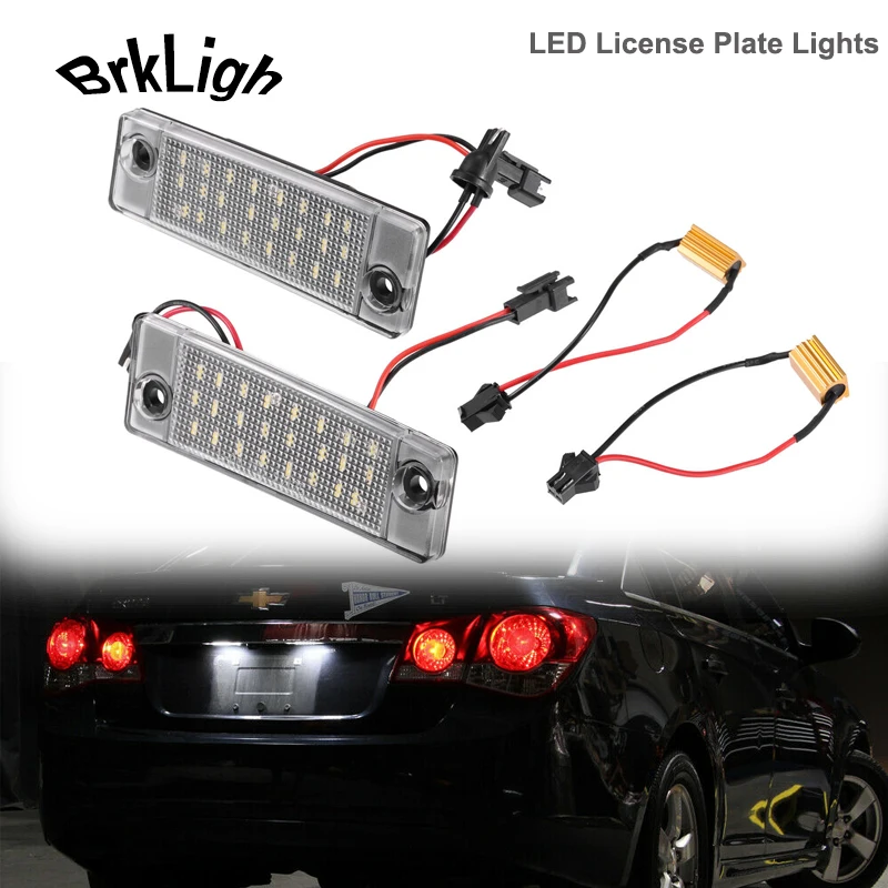 

2Pcs Canbus LED Number License Plate Lights Lamps For Opel Antara 2006-2017 Chevy Chevrolet Captiva 2006- 24smd 6000K