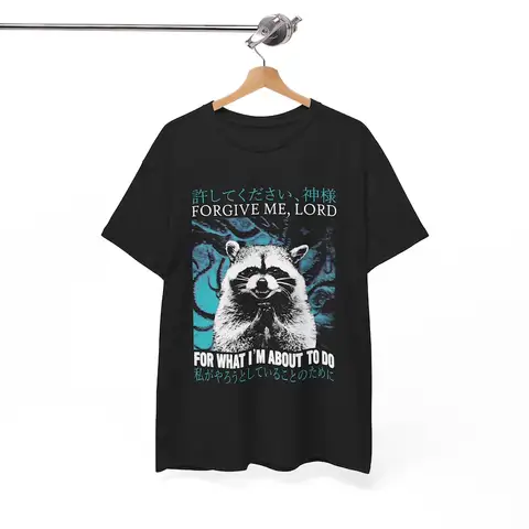 용서해주세요 너구리 티셔츠