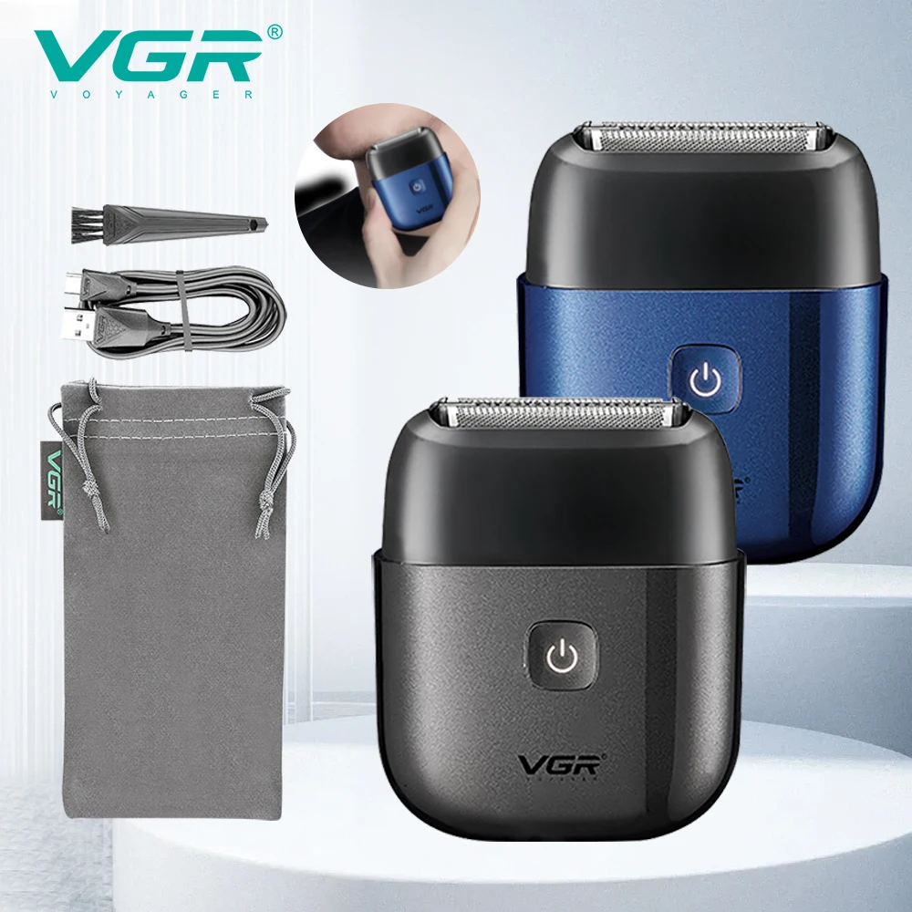 เครื่องโกนหนวดไฟฟ้าแบบมืออาชีพ vgr 340เครื่องโกนหนวดขนาดเล็กเครื่องเล็มหนวดกันน้ำ IPX7สำหรับผู้ชาย