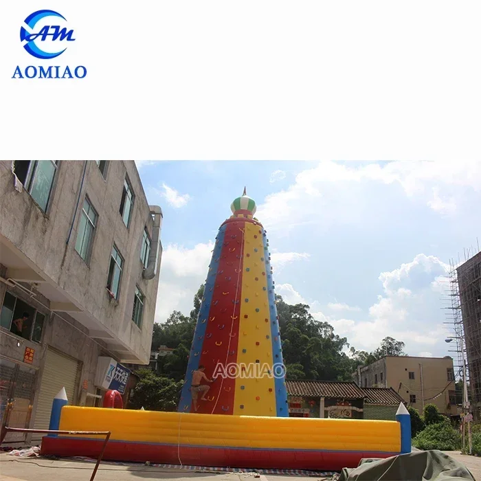 Giant adult inflatable rock climbing wall with mattress for sale