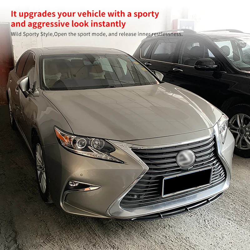 

For Lexus ES200 250 300 2015-2022 Car Exterior Decoration Front Bumper Splitter Lip Body Kit Spoiler Chin Plate Carbon Fiber ABS