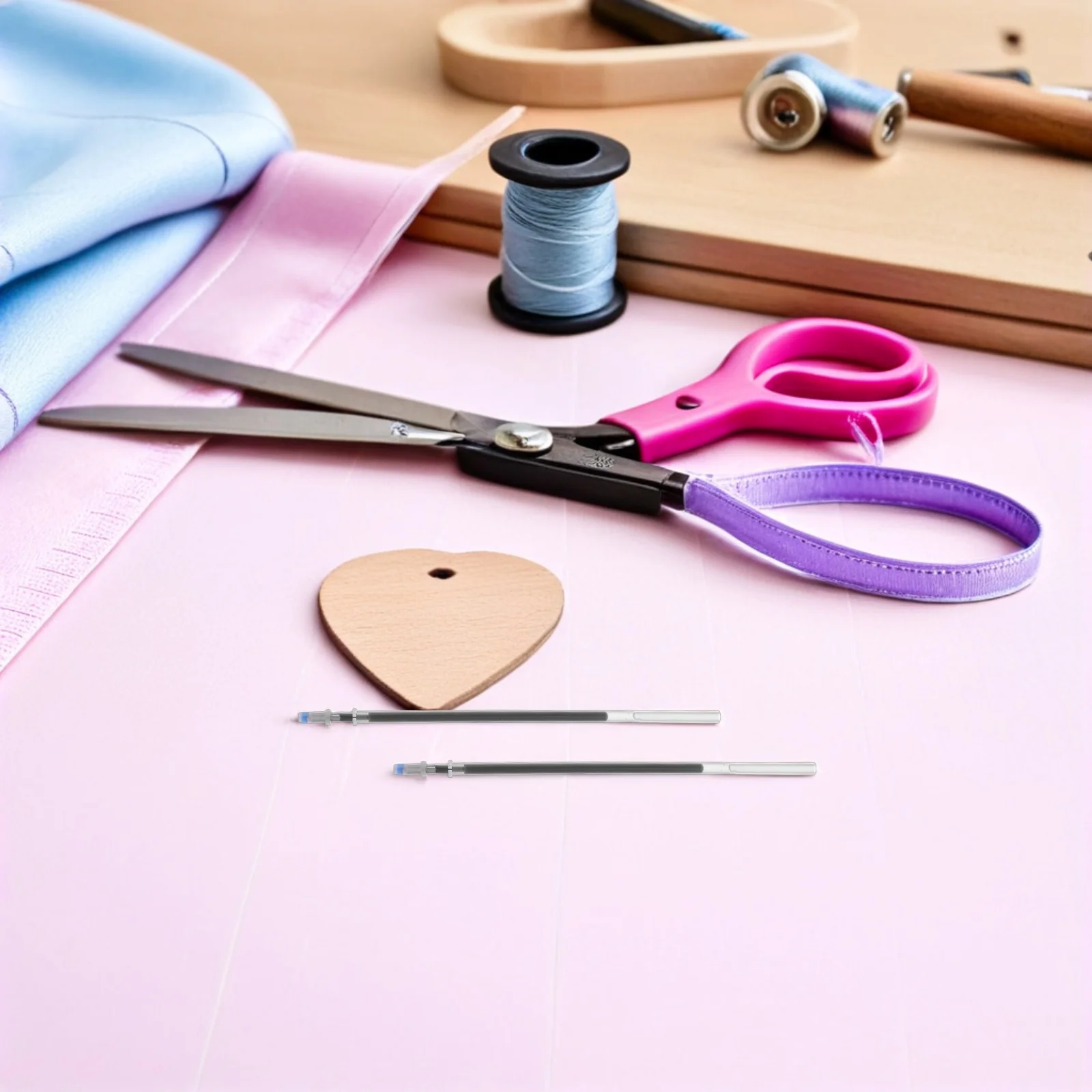 100Pcs Heat Erasable Fabric Refills Disappearing Ink Pen for Textile Craft Garment Marking Sewing Quilting Dressmaking