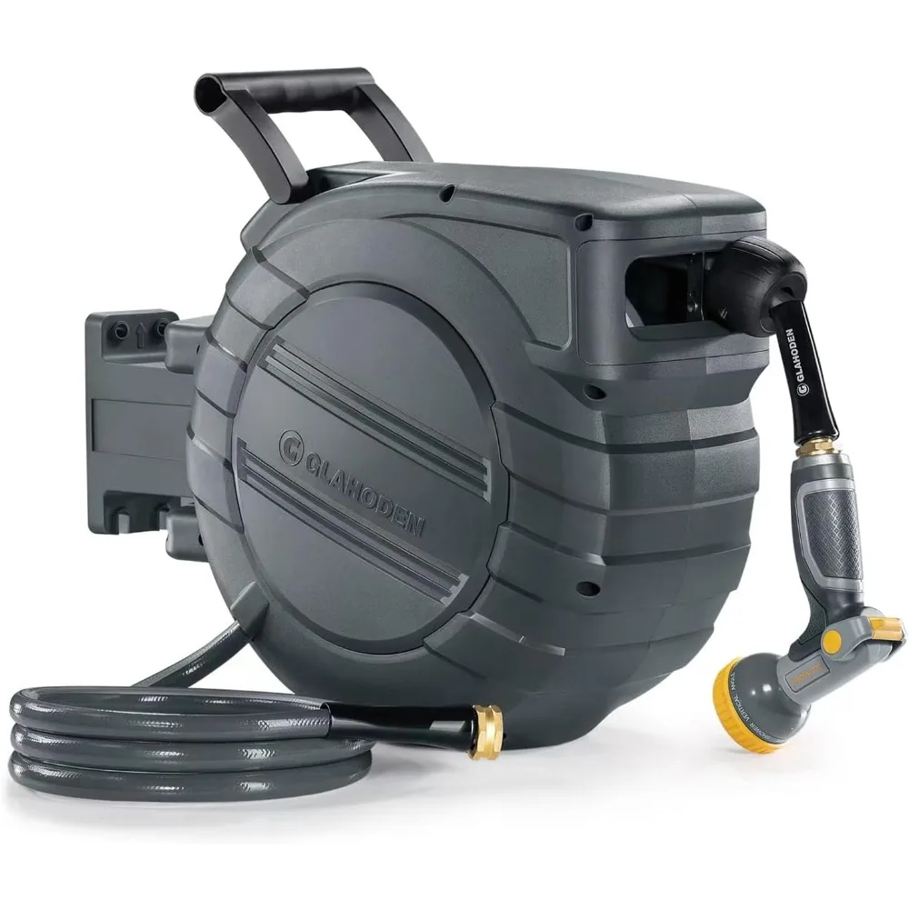 

Retractable Garden Hose Reel 1/2 in x 65 ft, 2025 Upgraded Dual Ratchet Lock UV